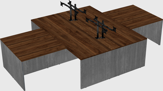 Quad l-shaped office desks
