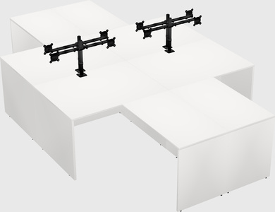 Quad l-shaped office desks