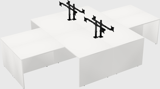 Quad l-shaped office desks