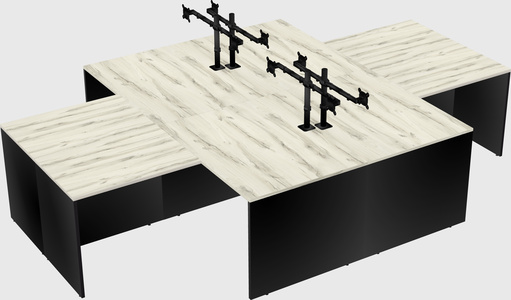 Quad l-shaped office desks