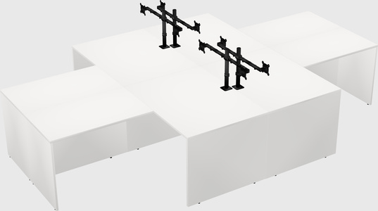 Quad l-shaped office desks