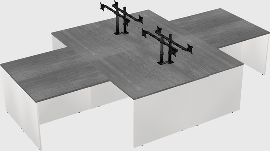 Quad l-shaped office desks