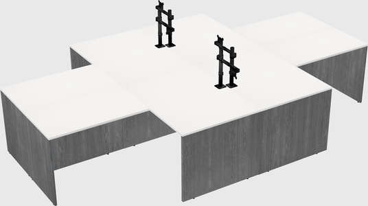 Quad l-shaped office desks