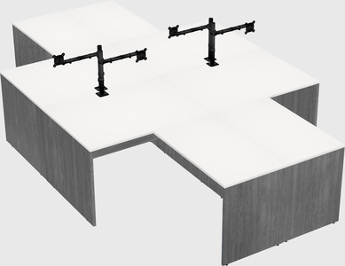 Quad l-shaped office desks