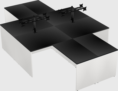 Quad l-shaped office desks
