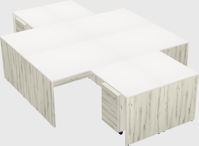 Quad l-shaped office desks