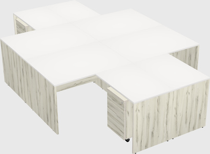 Quad l-shaped office desks