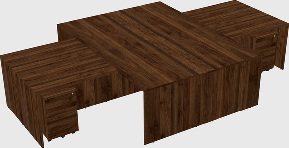 Quad l-shaped office desks