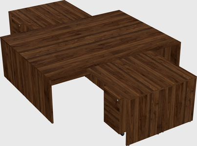 Quad l-shaped office desks