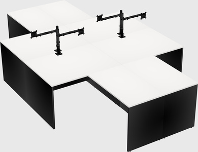 Quad l-shaped office desks