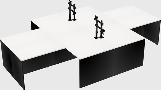 Quad l-shaped office desks