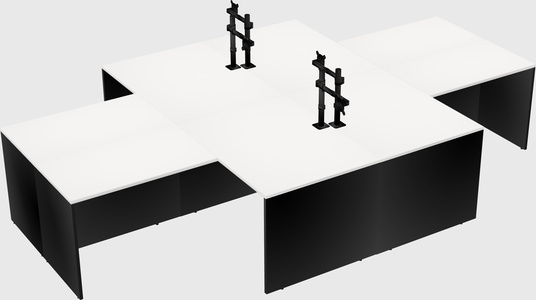 Quad l-shaped office desks