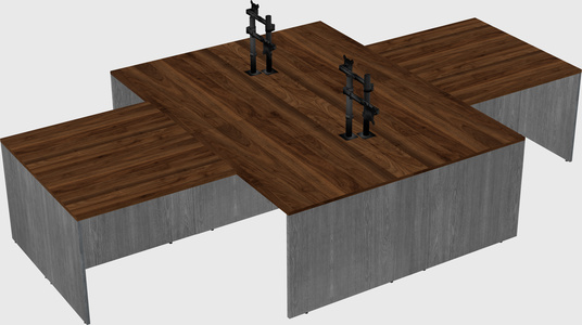 Quad l-shaped office desks