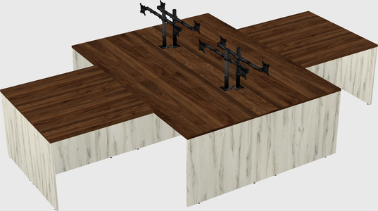 Quad l-shaped office desks