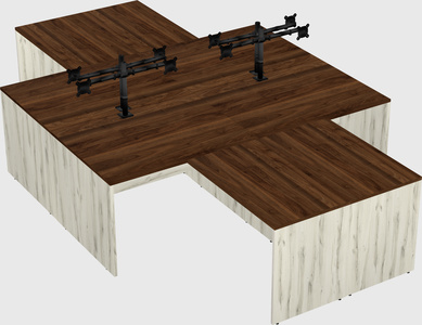 Quad l-shaped office desks