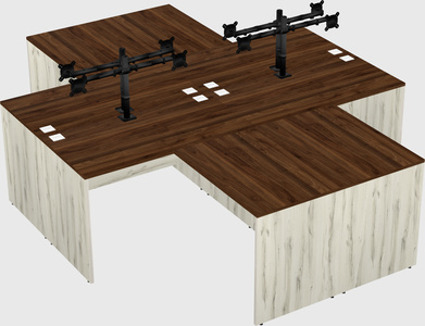 Quad l-shaped office desks