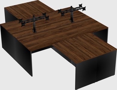 Quad l-shaped office desks