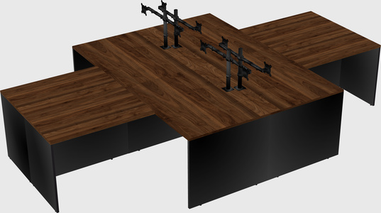 Quad l-shaped office desks