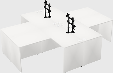 Quad l-shaped office desks