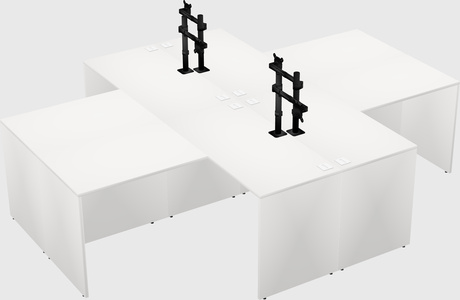 Quad l-shaped office desks