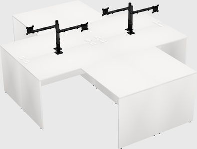 Quad l-shaped office desks