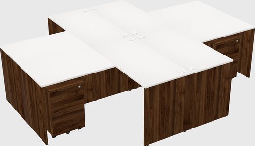 Quad l-shaped office desks