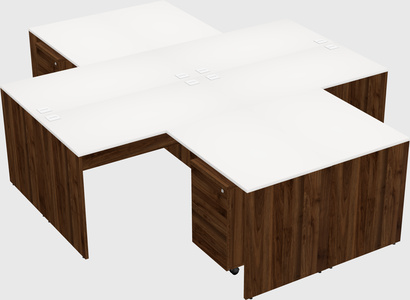 Quad l-shaped office desks