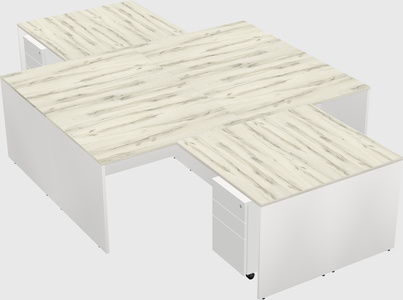 Quad l-shaped office desks