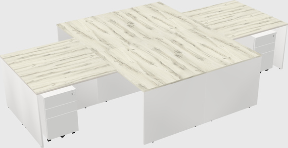 Quad l-shaped office desks