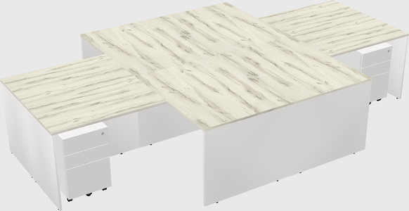 Quad l-shaped office desks