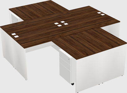 Quad l-shaped office desks