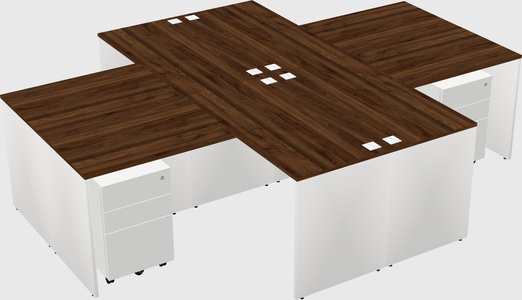 Quad l-shaped office desks