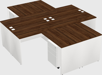 Quad l-shaped office desks