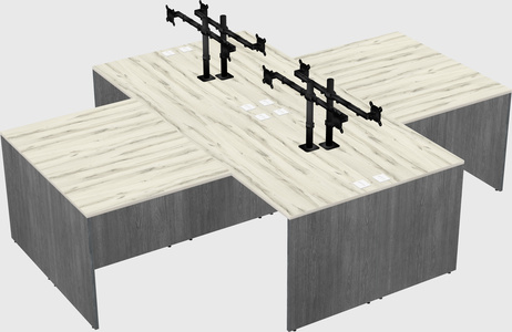 Quad l-shaped office desks