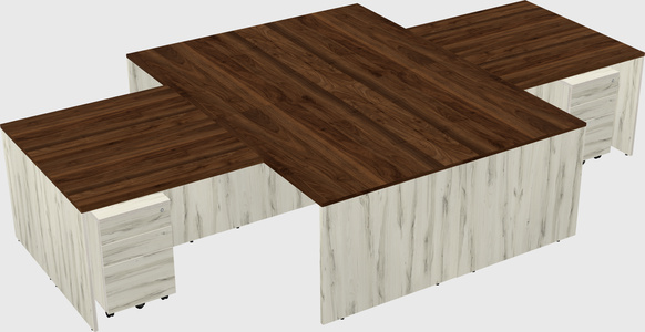 Quad l-shaped office desks