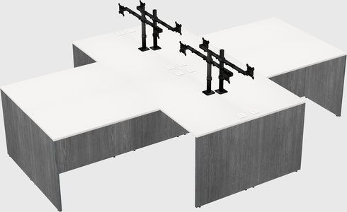 Quad l-shaped office desks