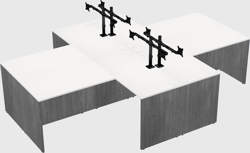 Quad l-shaped office desks