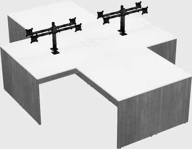 Quad l-shaped office desks