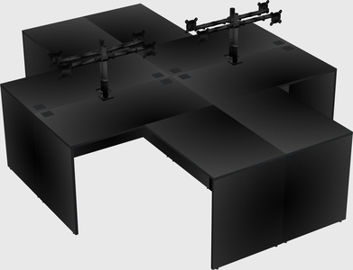 Quad l-shaped office desks