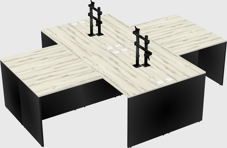Quad l-shaped office desks