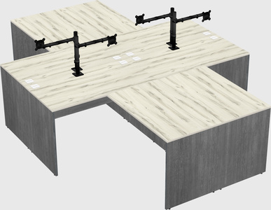 Quad l-shaped office desks