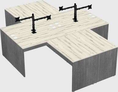 Quad l-shaped office desks