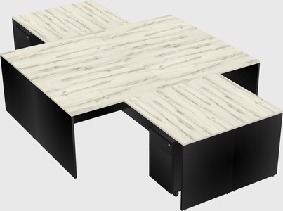 Quad l-shaped office desks