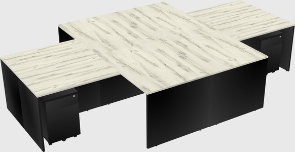 Quad l-shaped office desks