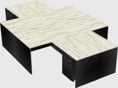 Quad l-shaped office desks