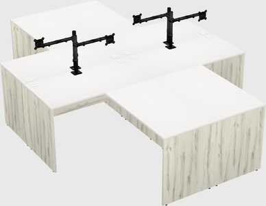 Quad l-shaped office desks