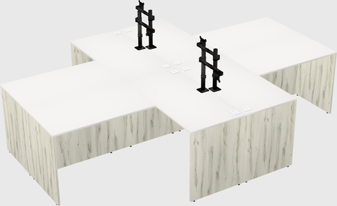 Quad l-shaped office desks
