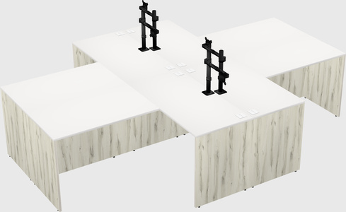 Quad l-shaped office desks