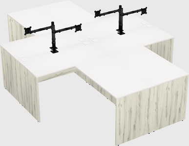 Quad l-shaped office desks
