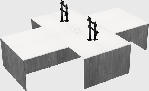 Quad l-shaped office desks